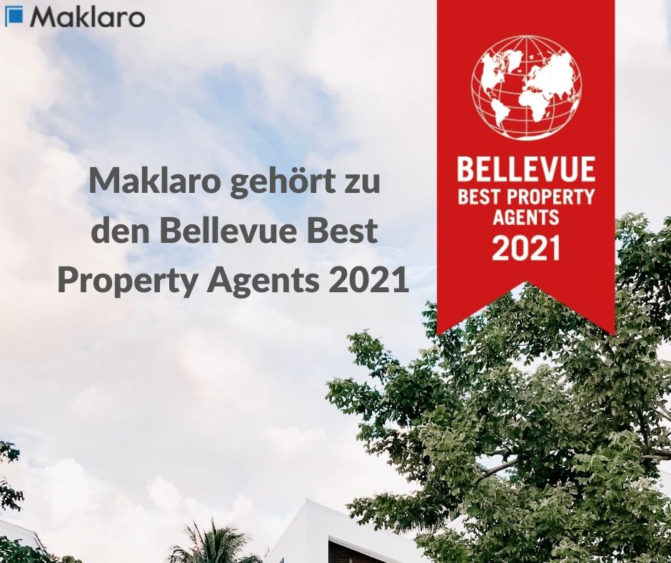 Maklaro ist „BELLEVUE BEST PROPERTY AGENT 2021“ und erhält so das Qualitätssiegel der Immobilienbranche 